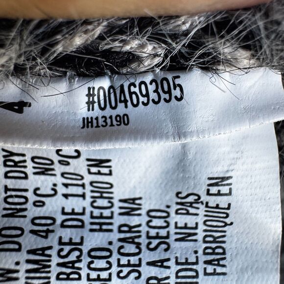 Men’s L Fuzzy Knit Cardigan Black White Abstract Pattern Button Front Grandpa - Picture 5 of 8